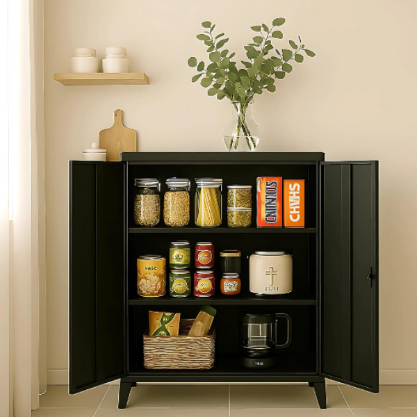 Atahome Miletus Black Lockable Steel Cabinet - Image 4