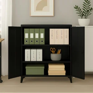 Atahome Miletus Black Lockable Steel Cabinet