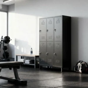 black six door metal locker