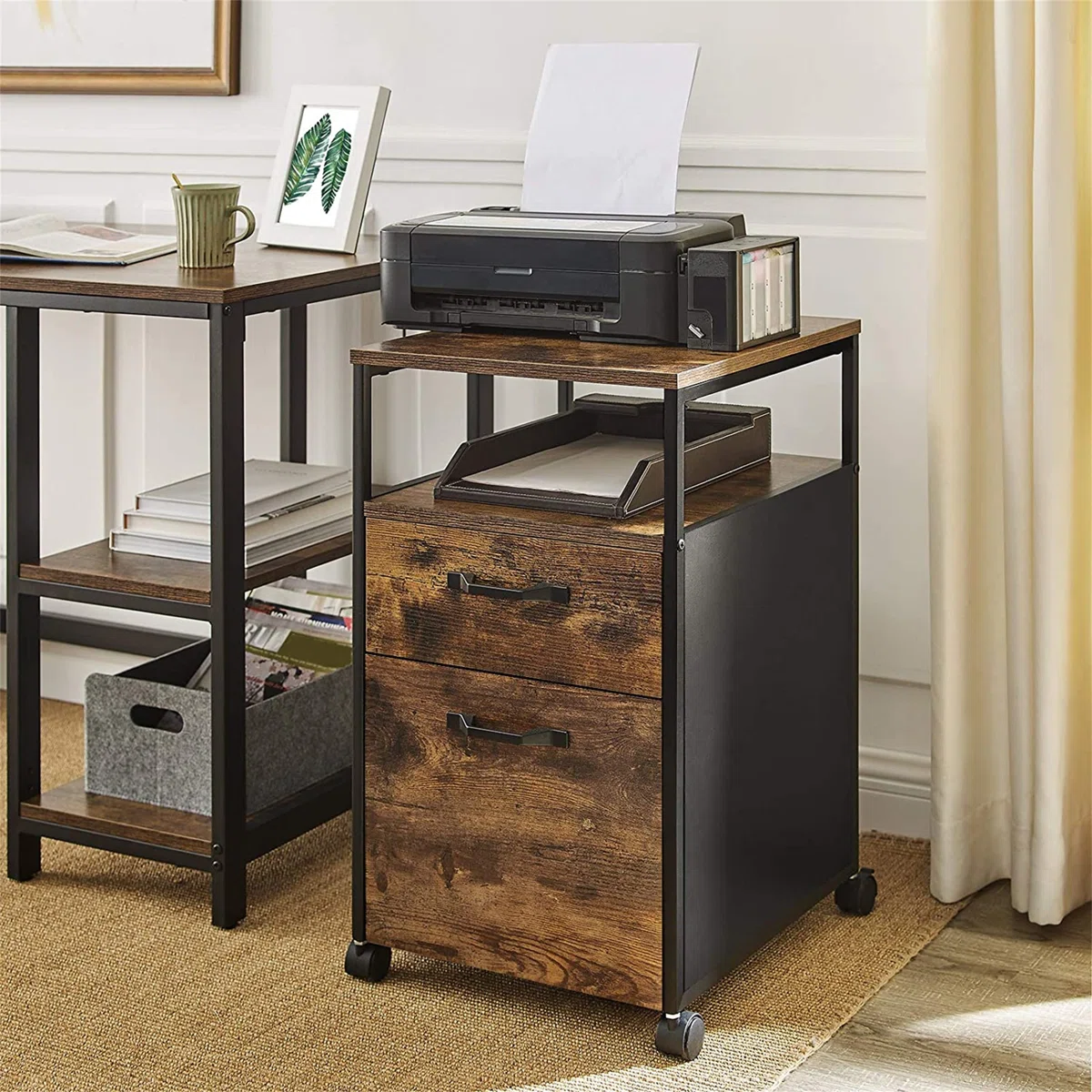 brixton mobile filing cabinet front view