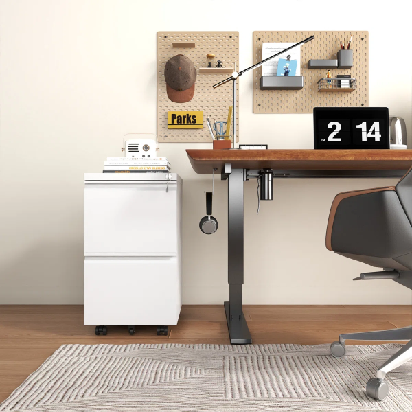 compact mobile filing cabinet front view