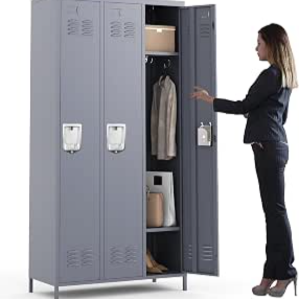 grey metal locker for office and school