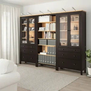 hemnes-270cm-glass-front-storage-wall