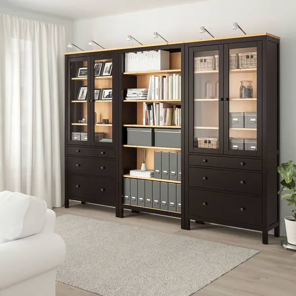 hemnes-270cm-glass-front-storage-wall