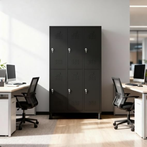 lockable black staff locker