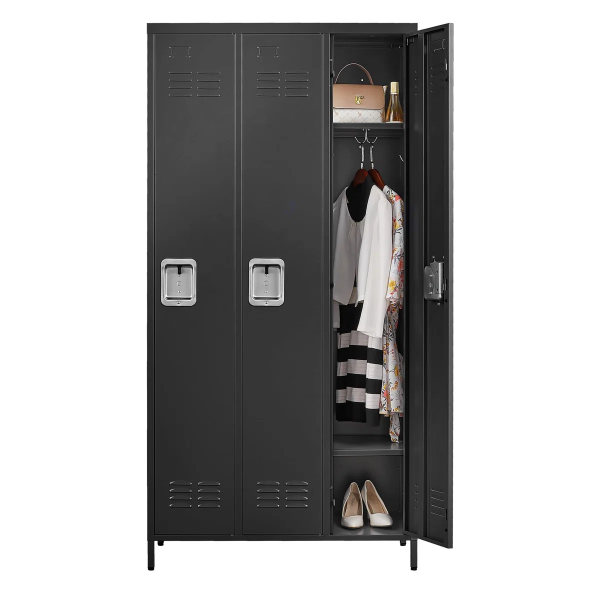 metal school locker with key lock