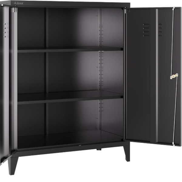 Atahome Miletus Black Lockable Steel Cabinet - Image 3