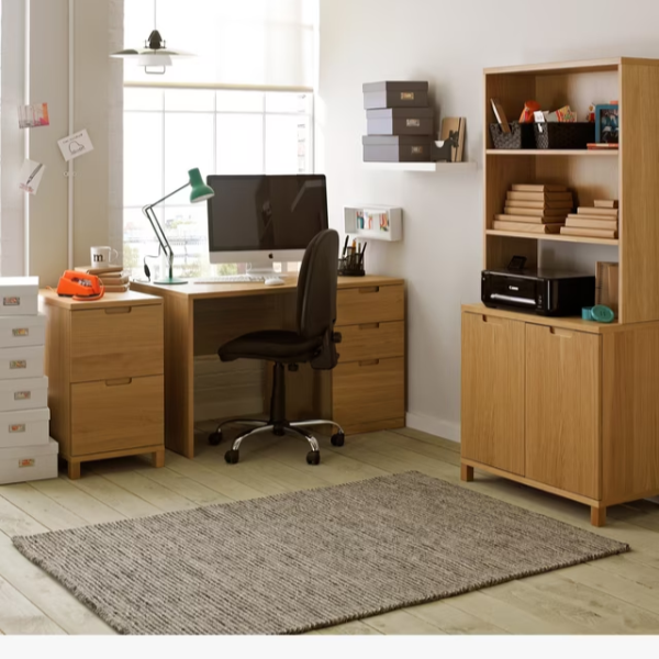 natural oak office storage cabinet