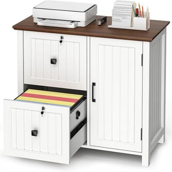 pamapic white lockable office cabinet