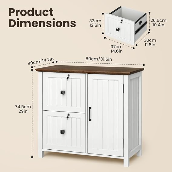 pamapic white printer stand cabinet