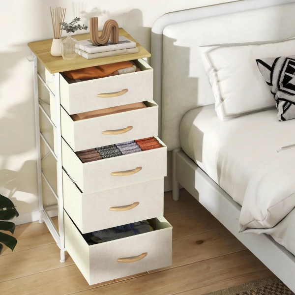 rectangular five drawer storage chest