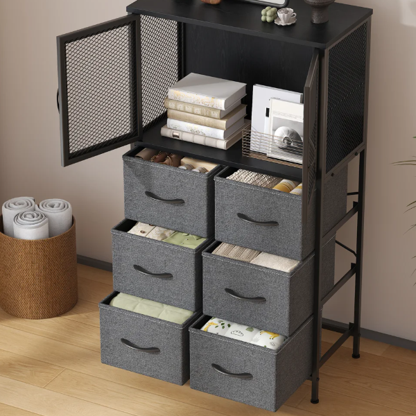 steel cabinet drawer storage detail